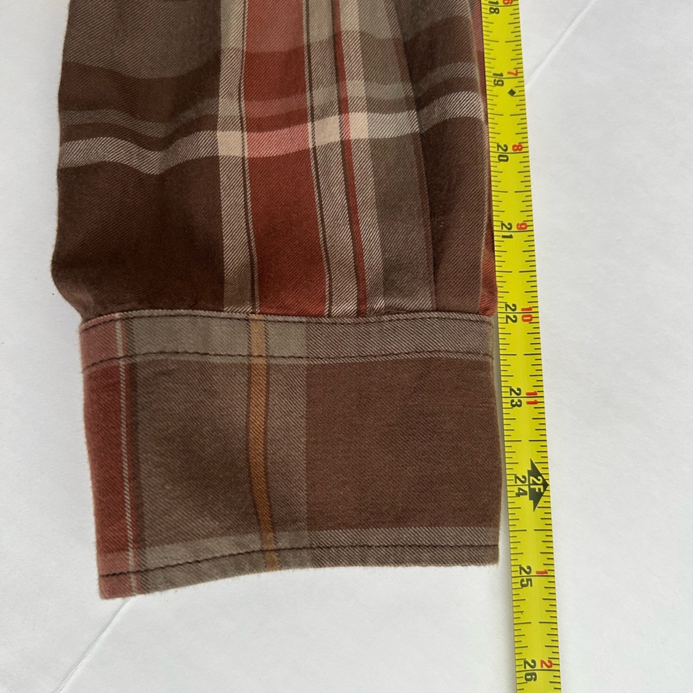 Lauren jeans Ralph Lauren Brown and Orange Plaid Shirt Women’s size M used - Picture 15 of 16